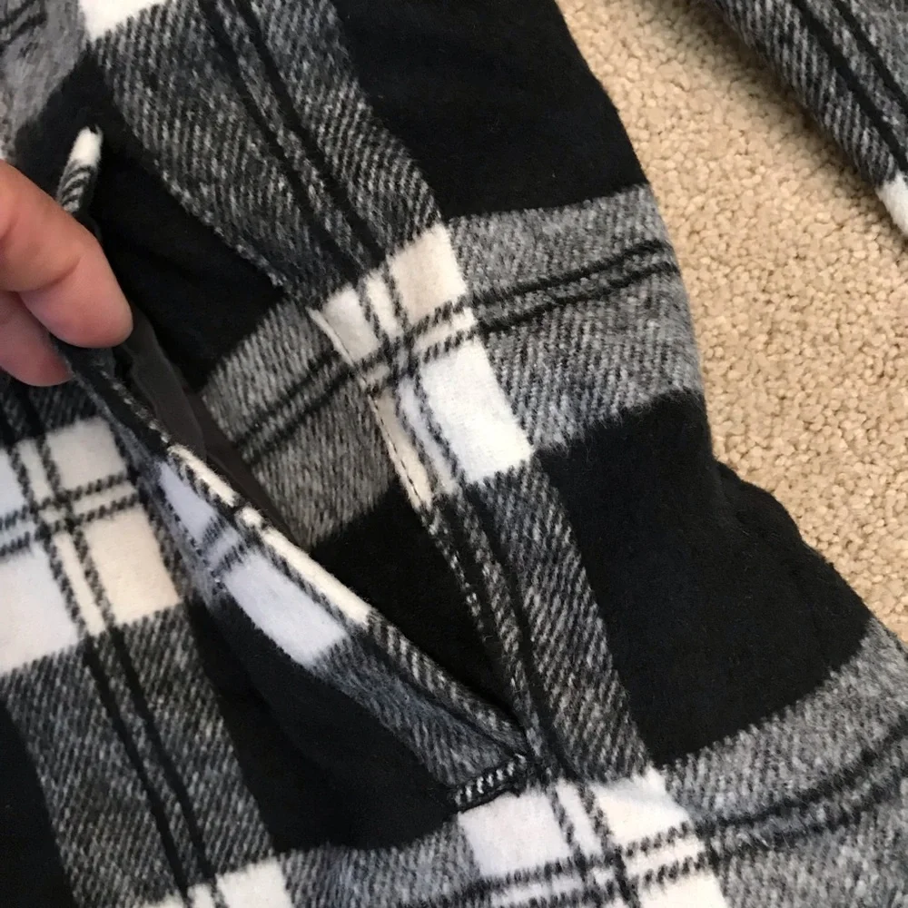 Members Mark Black White Plaid Shacket Size XXL Heavyweight Outerwear Cabincore